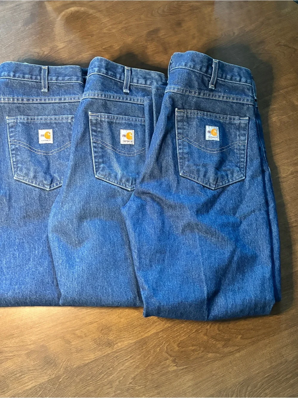 Carhartt FR Jeans Mens 34x32 (29) LOT OF 3* Carpenter Flame Resistant FRB160